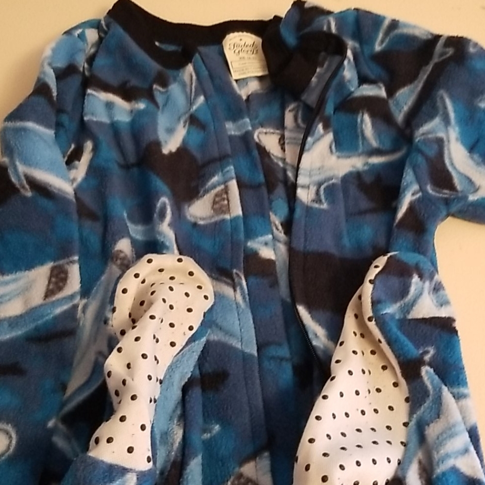 Boys footed pajamas.